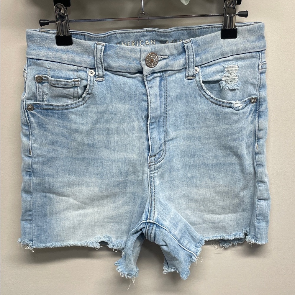 American Eagle Next Level Stretch Curvy Hi-Rise Shortie Denim Jeans Shorts 6
